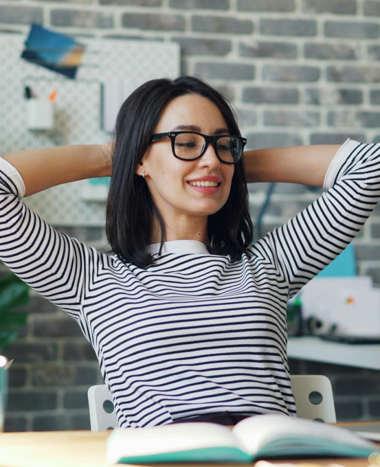 A woman relaxing